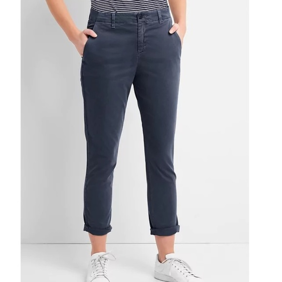 GAP Pants - NWOT Gap Girlfriend Twill Stripe Chinos 6 Blue 733